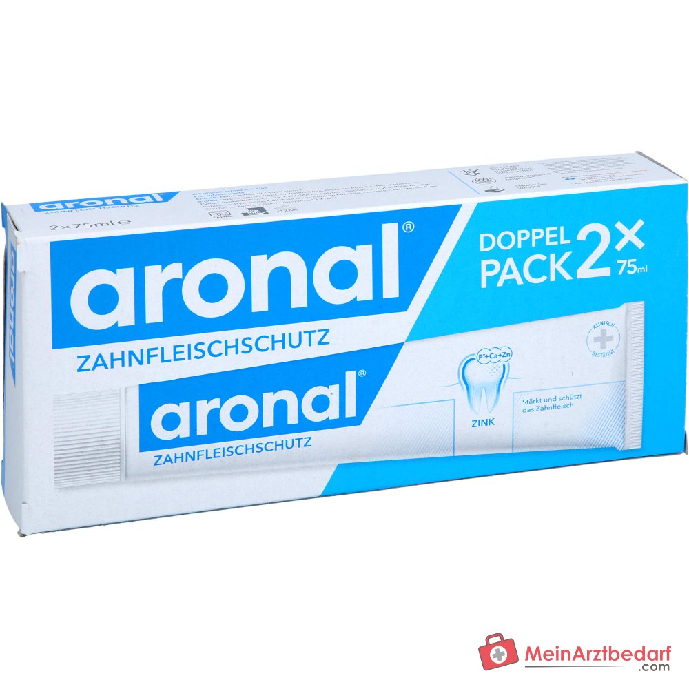 aronal Zahnfleischschutz Zahnpasta mit Zink, 2x75 ml.