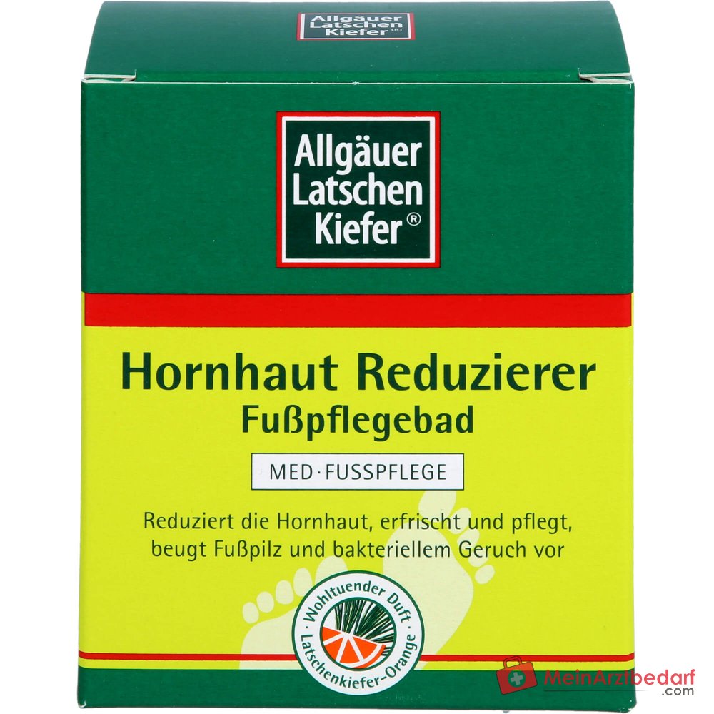 Allgäuer Latschenkiefer Hornhaut Reduzierer Fußpflegebad Latschenkiefernöl / Meersalz / Weidenrindenextrakt Bad, 10x10 g.