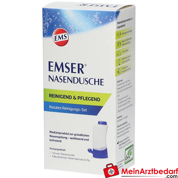 EMSER® Douche nasale avec 4 sachets de sel de rinçage nasal, 1 pce