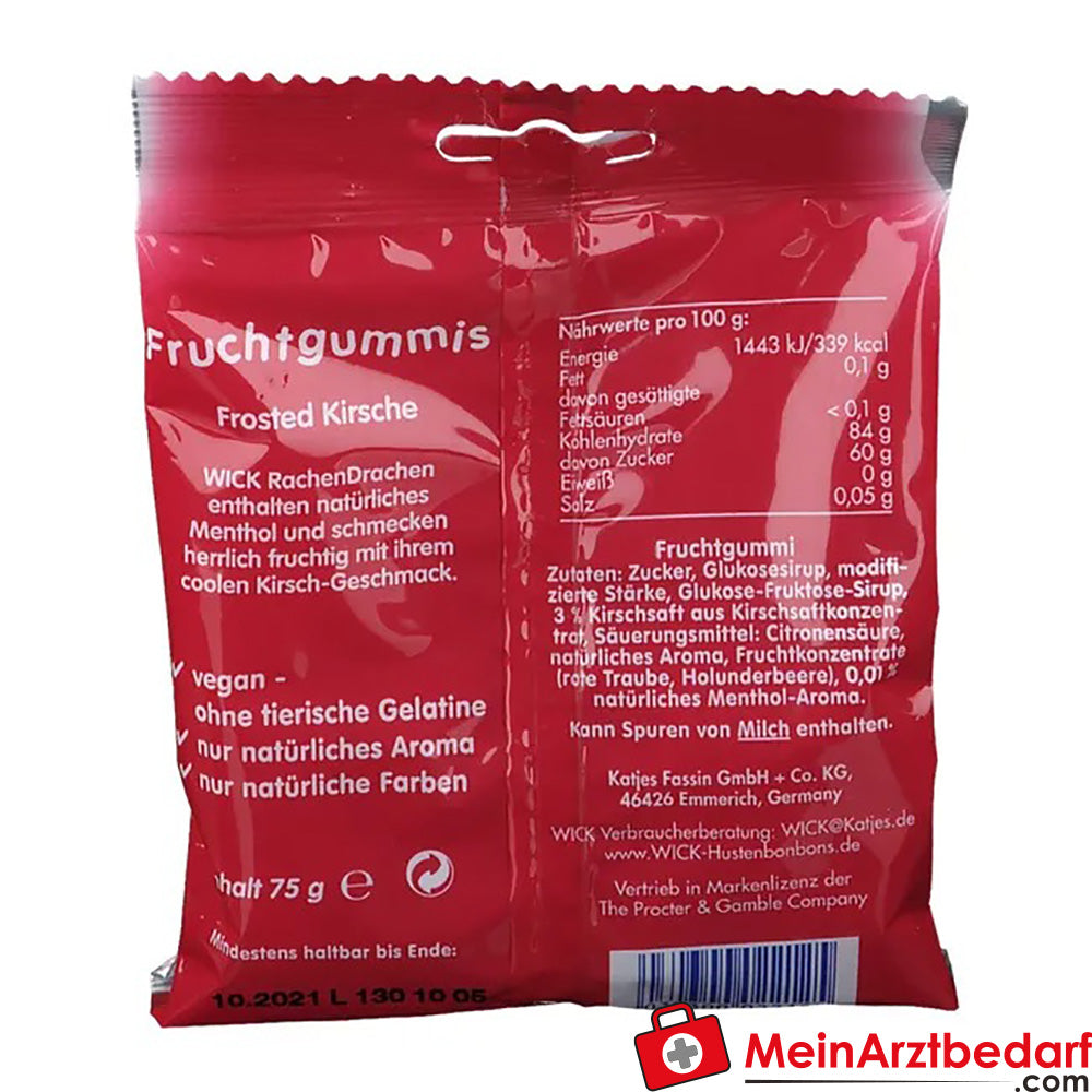 WICK Rachen Drachen Halsgummi Kirsche, 75g.