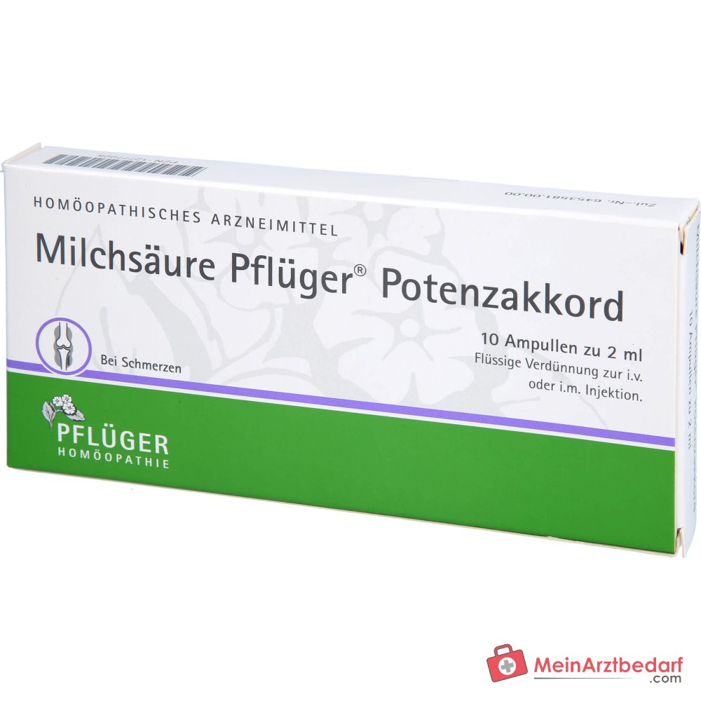 Pflüger Milchsäure Potenzakkord Acidum lacticum Dil. Ampullen 2 ml 10 Stück