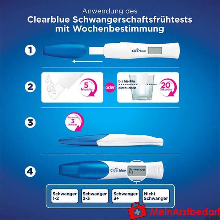 Clearblue® Prueba de embarazo con determinación de la semana, 1 ud.