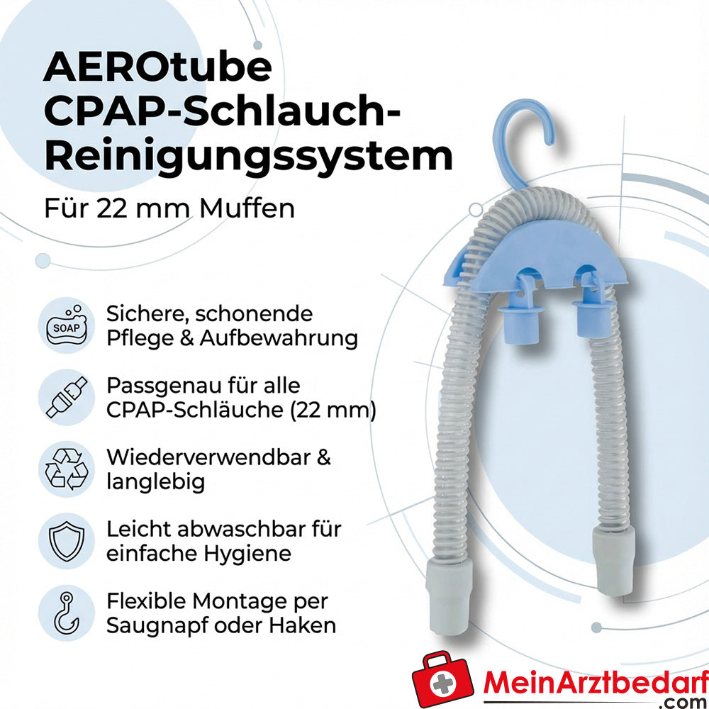 AEROtube CPAP-Schlauch-Reinigungssystem für 22 mm Muffen, wiederverwendbar