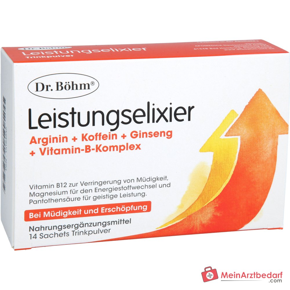 Dr. Böhm Élixir de performance avec arginine, taurine, ginseng et caféine Sachets 10 pièces