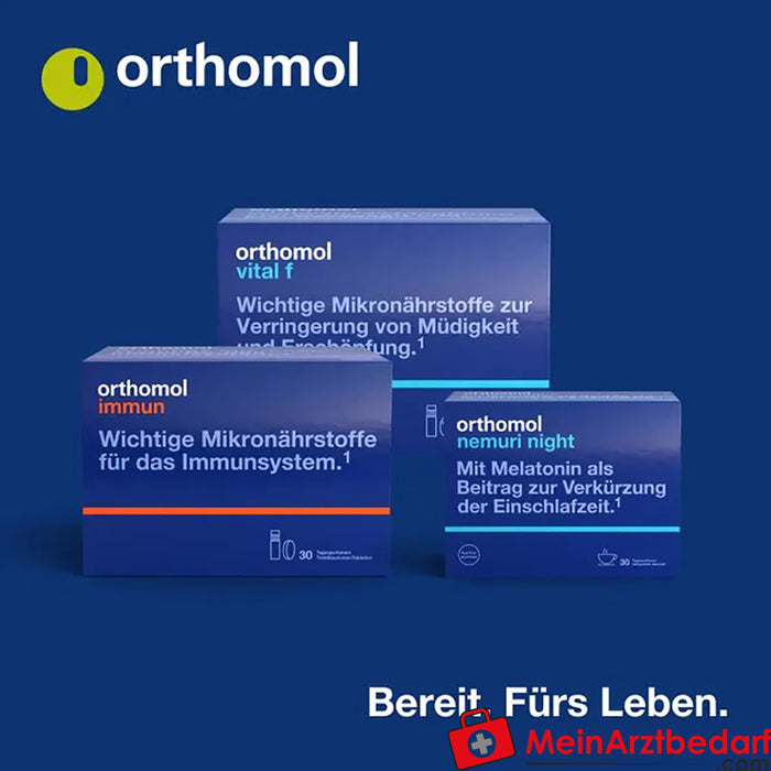 Orthomol Vital m für Männer - bei Müdigkeit - mit B-Vitaminen und Omega-3 - Granulat/Tabletten/Kapseln - Orangen-Geschmack, 30 St.