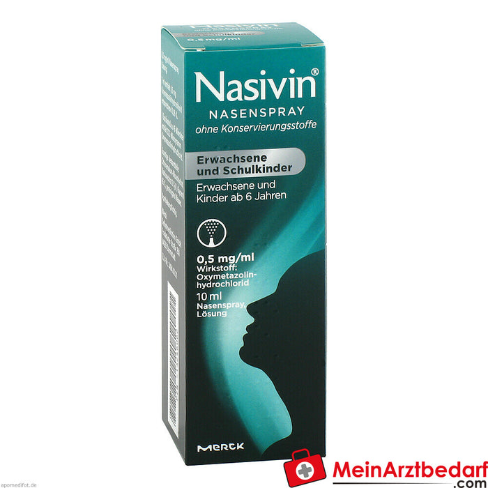 Nasivin nasal spray without preservatives for adults and school children