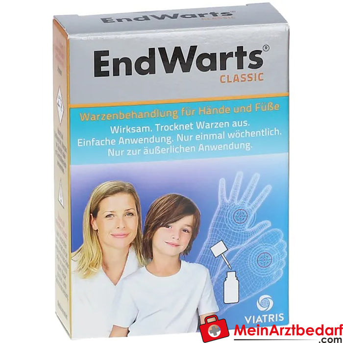 EndWarts CLASSIC: solution with formic acid against warts and plantar warts, wart treatment for hands and feet