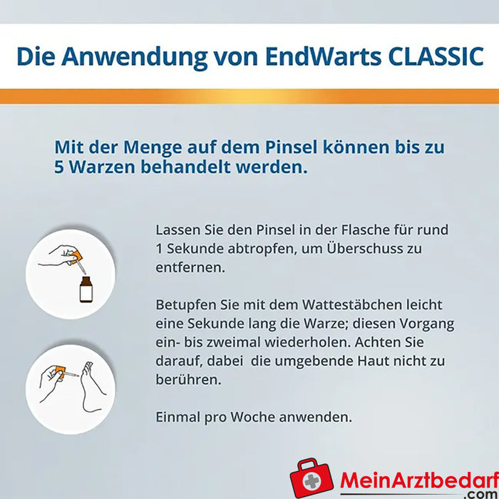 EndWarts CLASSIC：疣和跖疣甲酸溶液，3 毫升