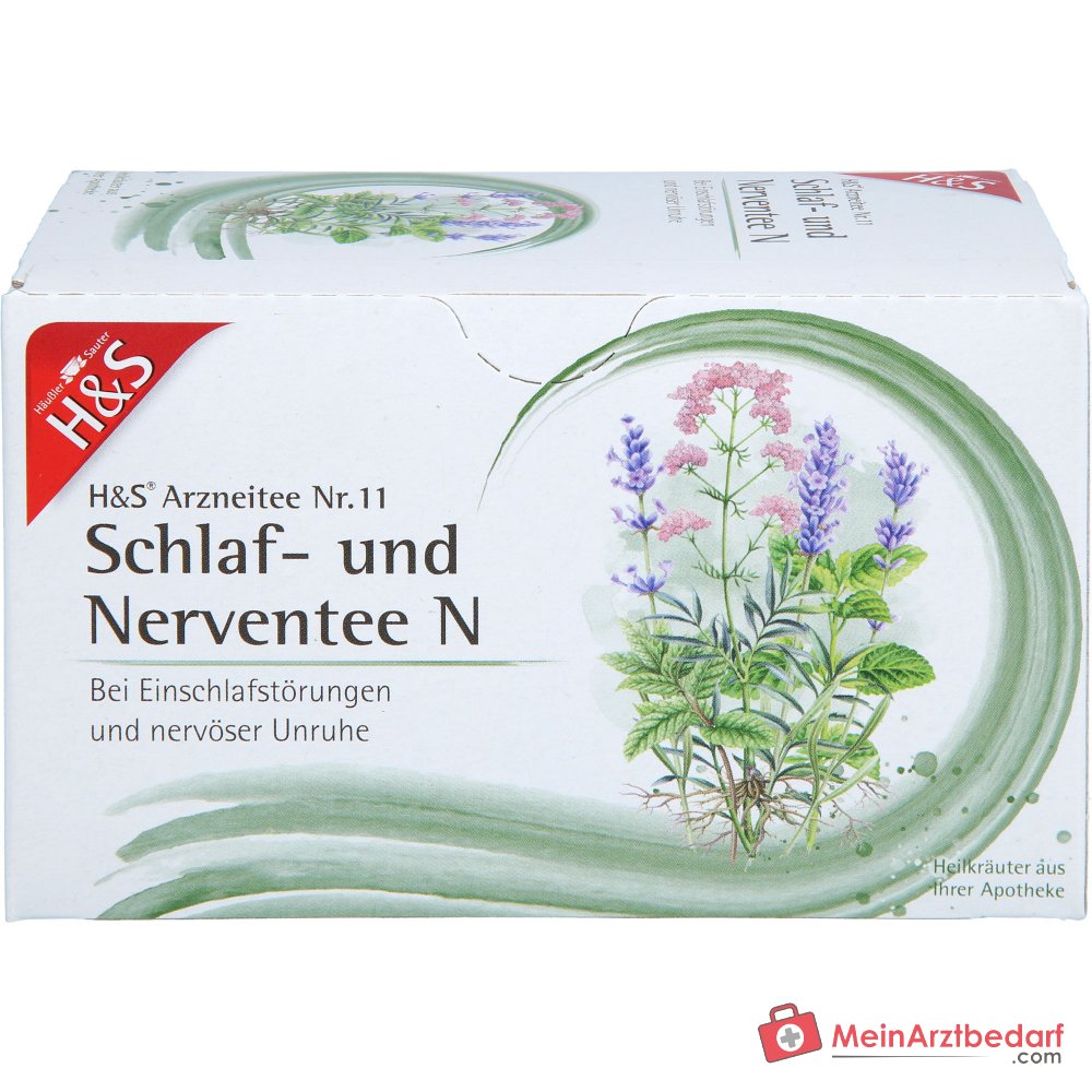 H&S Schlaf- und Nerventee Nr. 11 Baldrian, Lavendel, Melisse Teebeutel, 20 x 2 g