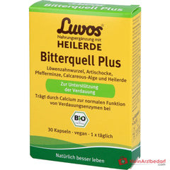 Luvos Heilerde Bio Bitterquell Plus Calcium / Artischocke / Pfefferminze / Löwenzahnwurzel / Heilerde Kapseln, 30 St..