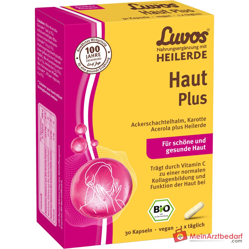 Luvos Heilerde Bio Haut Plus Vitamin C / Silizium / Piperin Kapseln, 30 St..