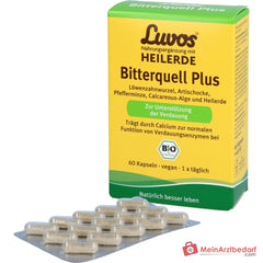 Luvos Heilerde Bio Bitterquell Plus Calcium / Loewenzahnwurzel / Pfefferminze / Artischocke / Heilerde Kapseln, 60 St..