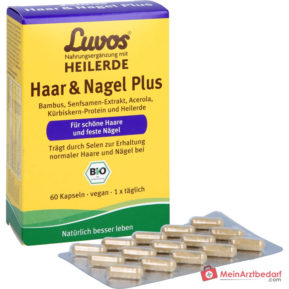 Luvos Heilerde Bio Haar & Nagel Plus Selen / Vitamin C Kapseln, 60 St..