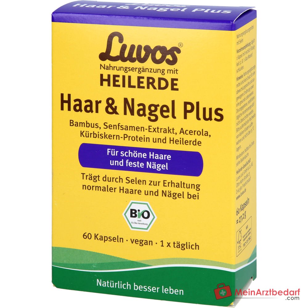 Luvos Heilerde Bio Haar & Nagel Plus Selen / Vitamin C Kapseln, 60 St..