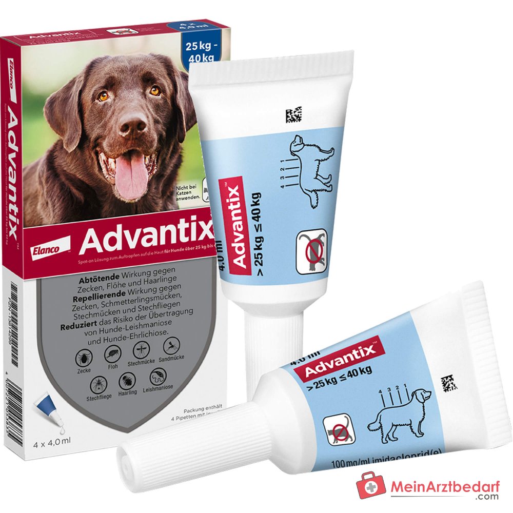 Advantix Spot-on Perro 25-40 kg Imidacloprid y Permetrina 4 x 4 ml