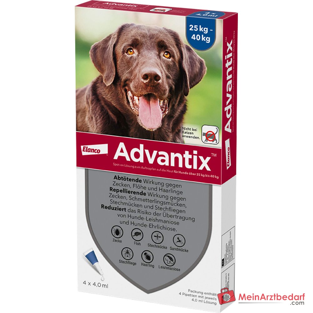 Advantix Spot-on Perro 25-40 kg Imidacloprid y Permetrina 4 x 4 ml