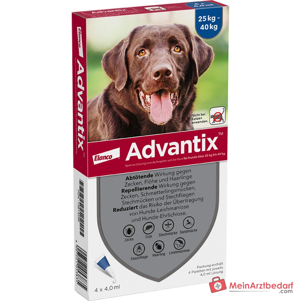 Advantix Spot-on Perro 25-40 kg Imidacloprid y Permetrina 4 x 4 ml