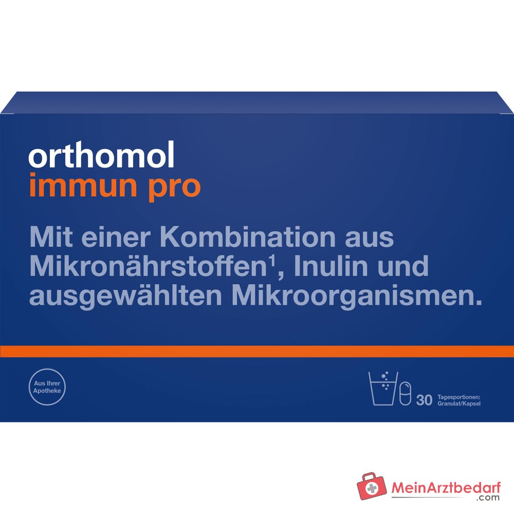 Orthomol Immun pro Granulat mit Kapseln, 30 Stück.