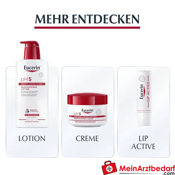 Eucerin® pH5 Gel limpiador sin jabón: limpia la piel sensible y seca con especial suavidad y preserva la función protectora de la piel.