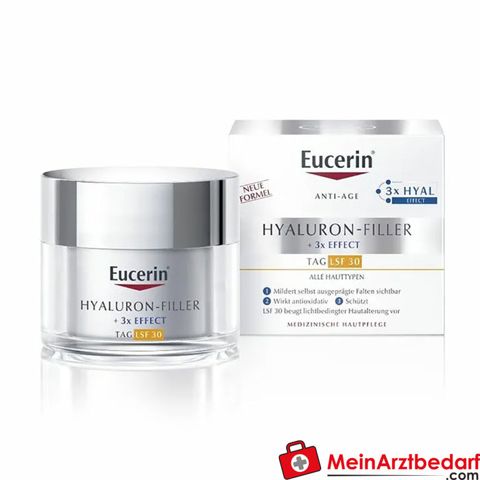 Eucerin® Hyaluron-Filler Dagverzorging met SPF 30 verzacht rimpels en voorkomt door licht veroorzaakte huidveroudering, 50 ml