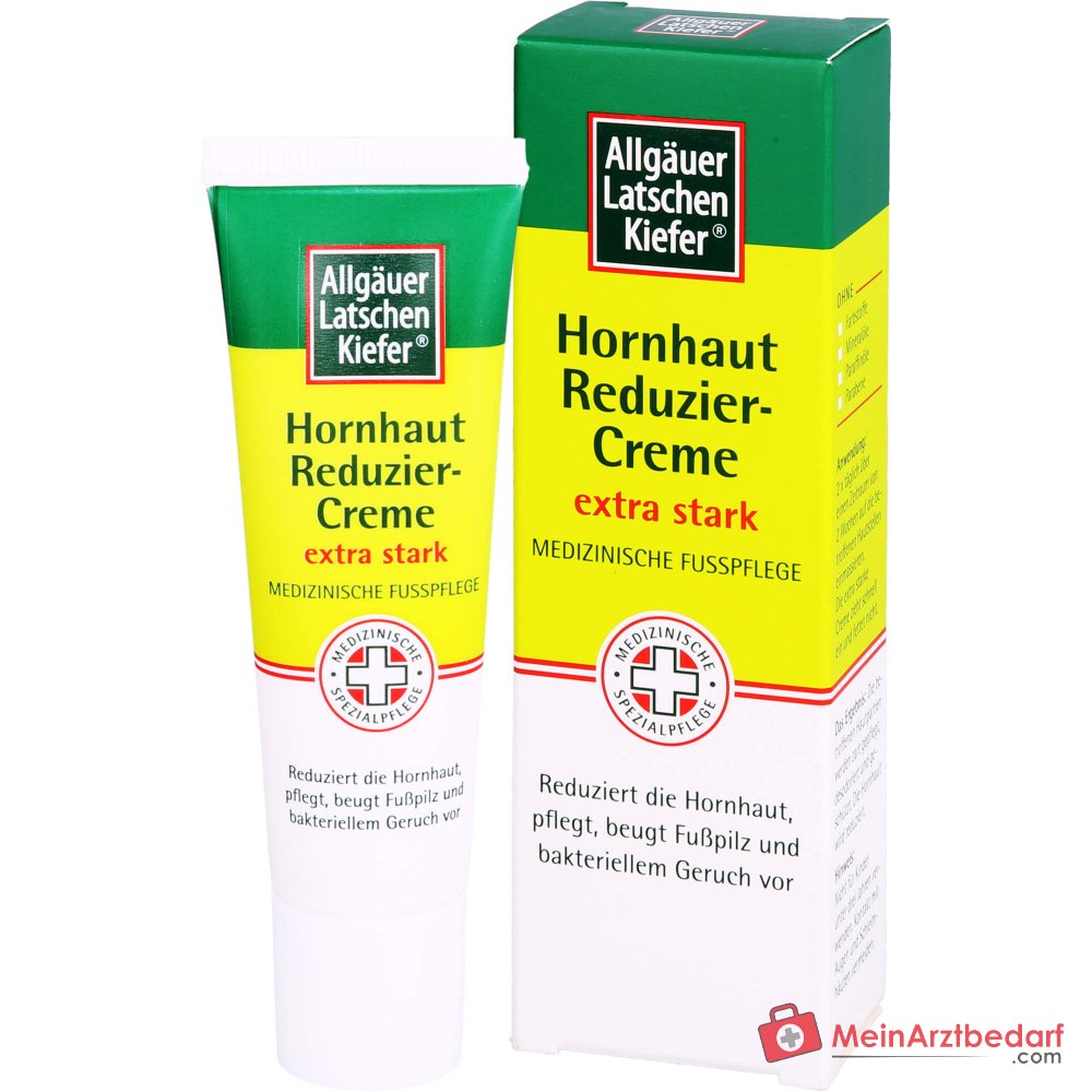 Allgäuer Latschenkiefer Hornhaut Reduziercreme extra stark Fruchtsäuren / Weidenrindenextrakt / Latschenkiefernöl / Sheabutter / Panthenol Creme, 30 ml.