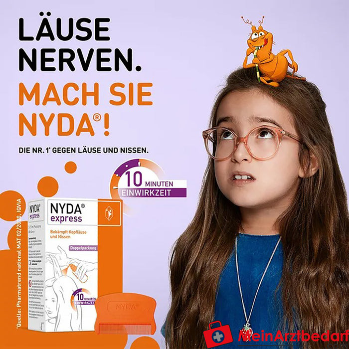 NYDA express tegen luizen &amp; neten, 2x 50ml