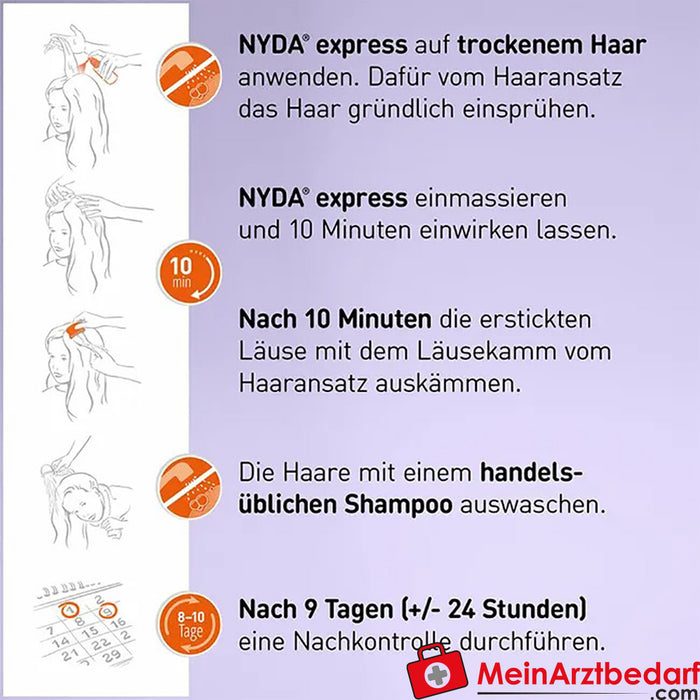 NYDA express tegen luizen &amp; neten, 2x 50ml