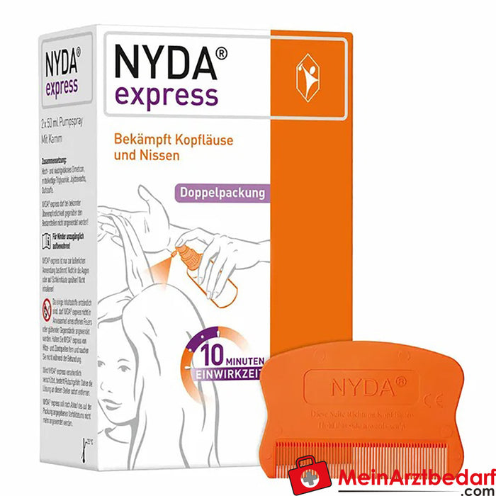 NYDA express contra piojos y liendres, 2x 50ml