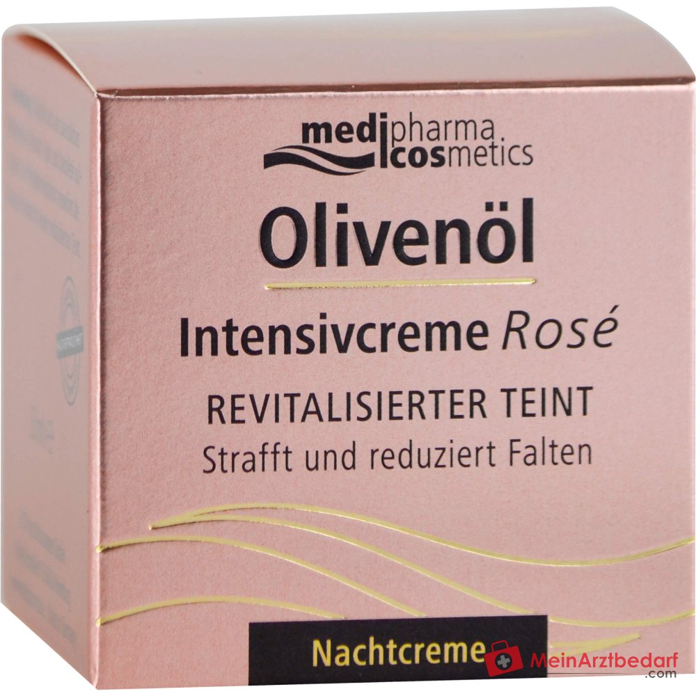 medipharma cosmetics Crème Intensive Rose à l'Huile d'Olive Crème de Nuit, 50 ml