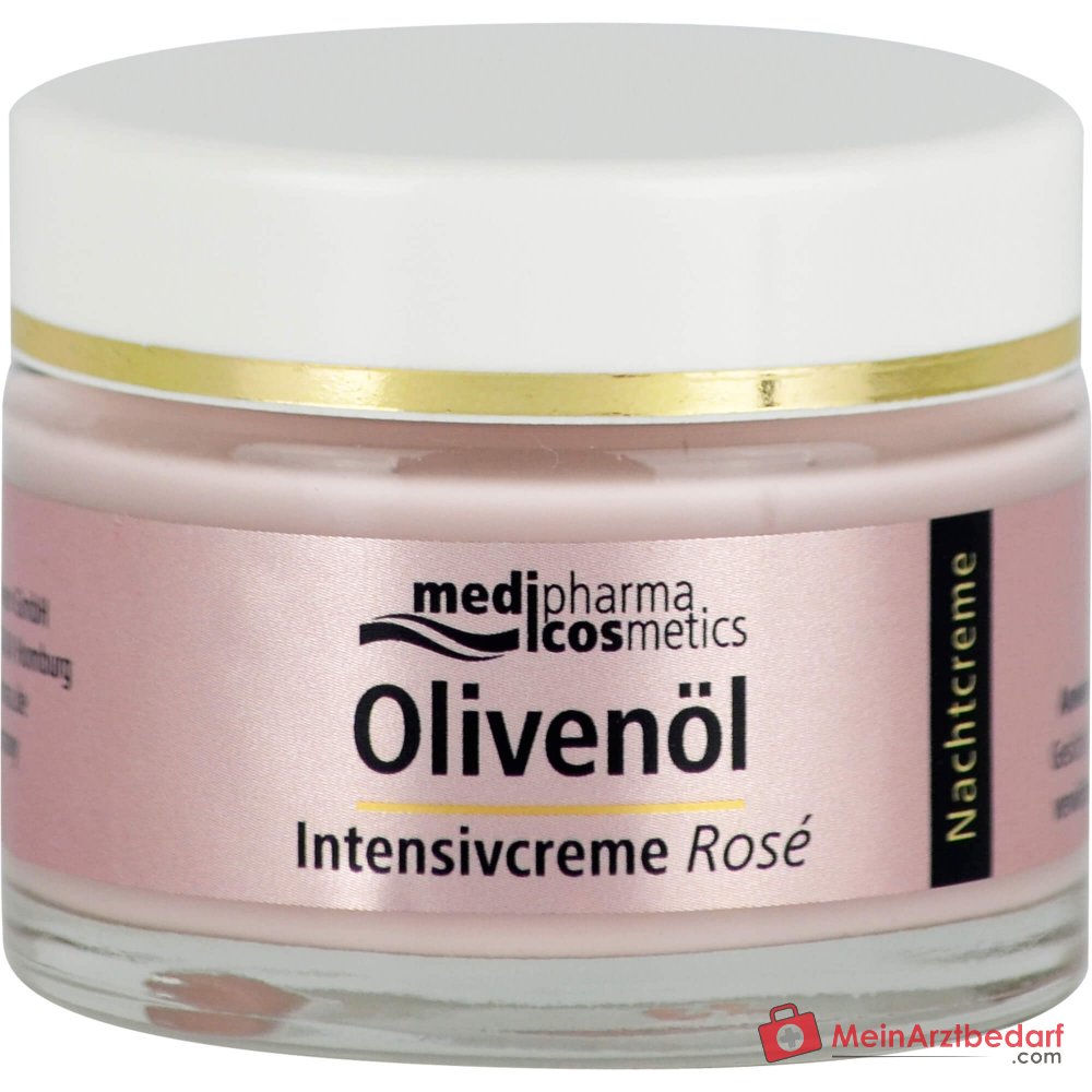 medipharma cosmetics Crème Intensive Rose à l'Huile d'Olive Crème de Nuit, 50 ml