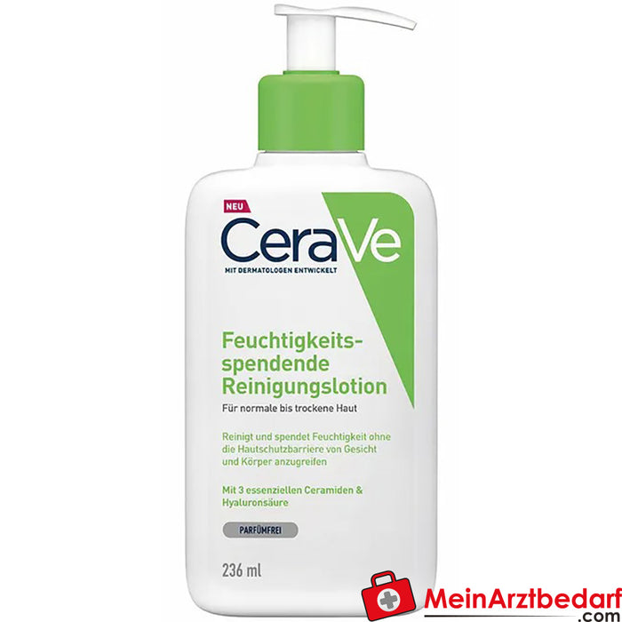 CeraVe Lotion nettoyante hydratante|Non-moussante pour le visage et le corps, 236ml