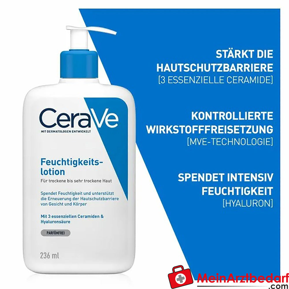 CeraVe Feuchtigkeitslotion|leichte Körperlotion für trockene bis sehr trockene Haut, 236ml.