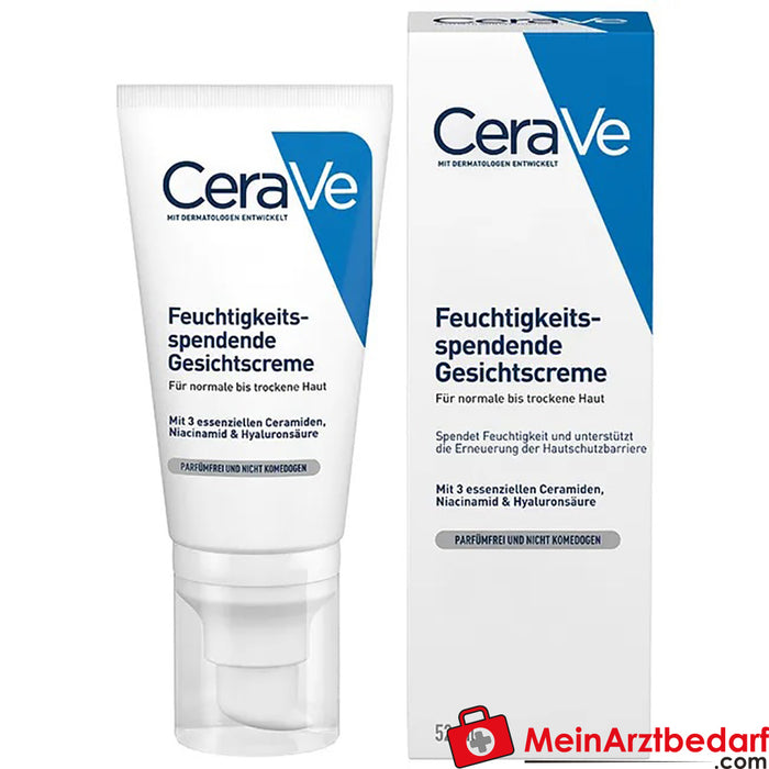 CeraVe Feuchtigkeitsspendende Gesichtscreme: Nachtcreme mit Hyaluron, 52ml