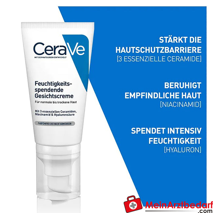 CeraVe Feuchtigkeitsspendende Gesichtscreme: Nachtcreme mit Hyaluron, 52ml