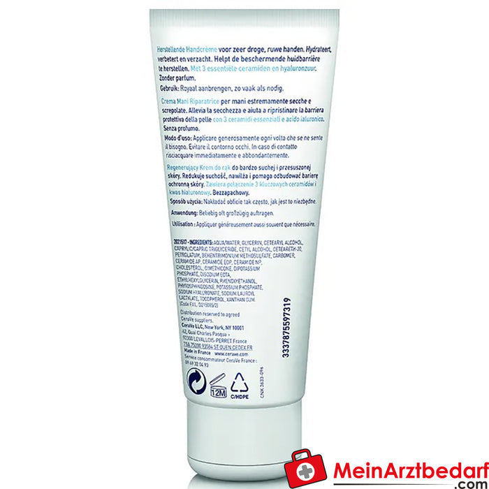 CeraVe Crema mani rigenerante con acido ialuronico e ceramidi, 50ml