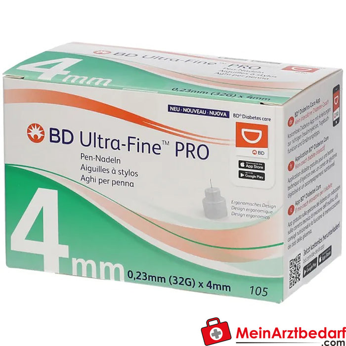 BD Ultra-Fine™ PRO 4 mm 32 G, 105 st.