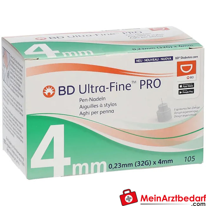 BD Ultra-Fine™ PRO 4 mm 32 G, 105 St.