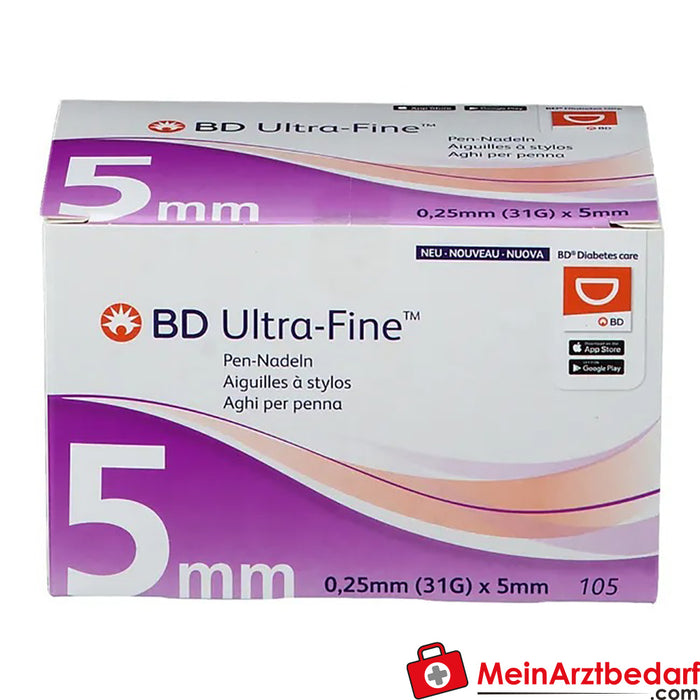 BD Ultra-Fine™ 5 毫米 31G x 5 毫米，105 件。