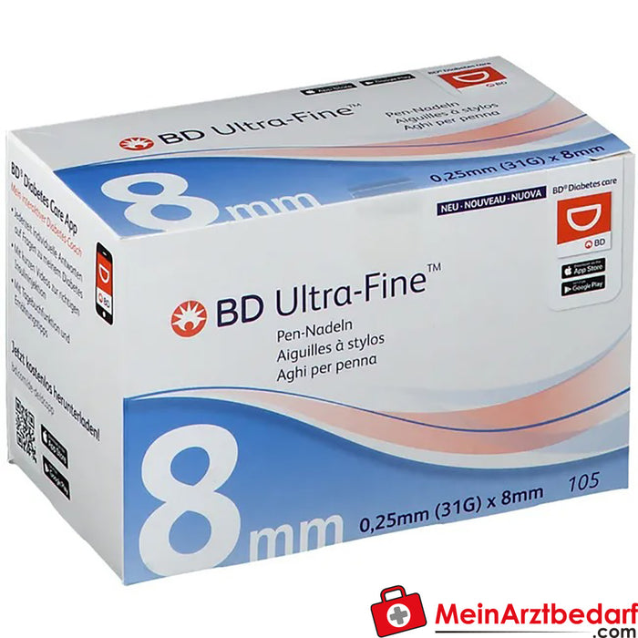 BD Micro-Fine Ultra™ 8 毫米 31G，105 件。