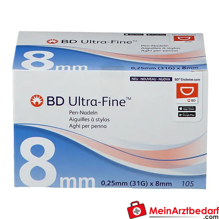 BD Micro-Fine Ultra™ 8 毫米 31G，105 件。