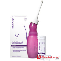 Multi-Gyn Vaginaldusche mit Brausetabletten Kombipack, 1 Stück.