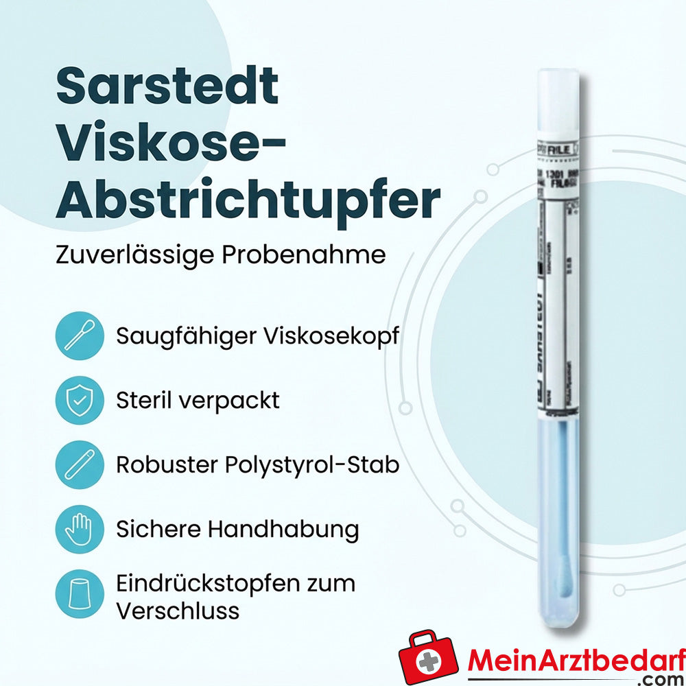 Sarstedt viscose swab tube PS rod 131 mm 100 pieces