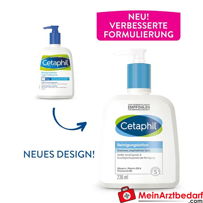 CETAPHIL Reinigungslotion|Feuchtigkeitsspendende Reinigung für Körper & Gesicht, 236ml