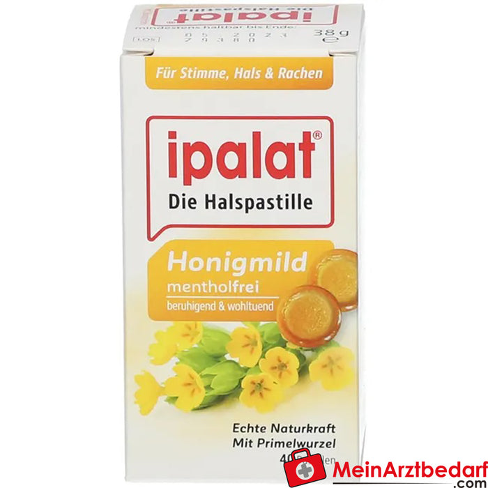 ipalat® 蜂蜜温和型，不含薄荷醇，40 件装。