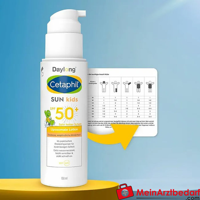 CETAPHIL SUN Kids Lozione liposomiale SPF 50+|Protezione solare per la pelle di bambini e ragazzi, 150ml