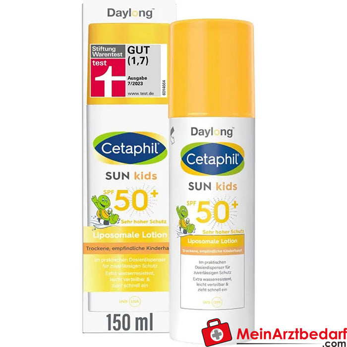 CETAPHIL SUN Kids Lozione liposomiale SPF 50+|Protezione solare per la pelle di bambini e ragazzi, 150ml