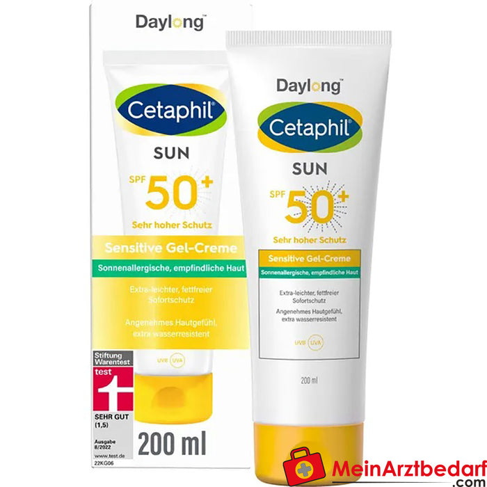 CETAPHIL SUN Sensitive Gel-Crema SPF 50+ Protección solar extra-ligera|sin grasa, 200ml