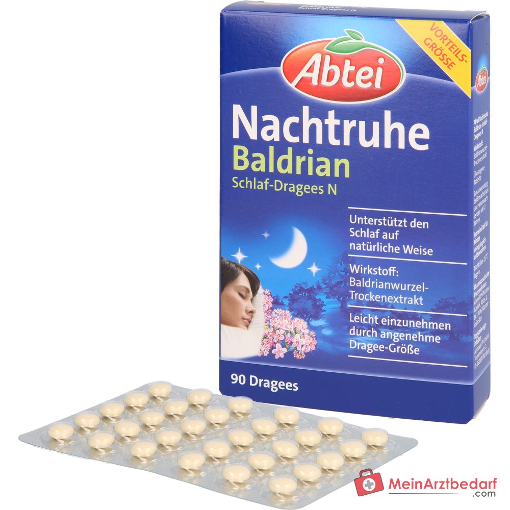 Abtei Ristoro Notturno Valeriana Estratto secco di radice di valeriana Compresse per il sonno N, 90 pezzi.