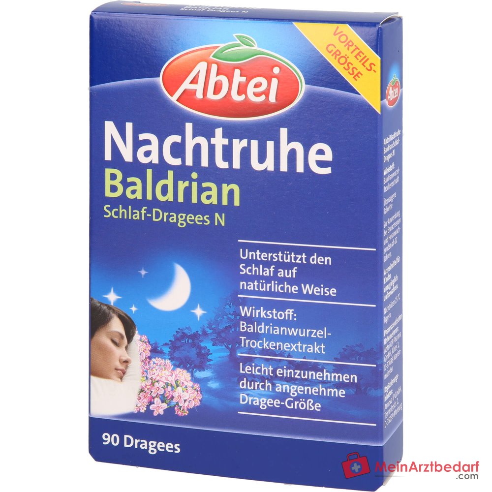 Abtei Nachtrust Valeriaan Valeriaanwortel Droogextract Slaap-Dragees N, 90 st.