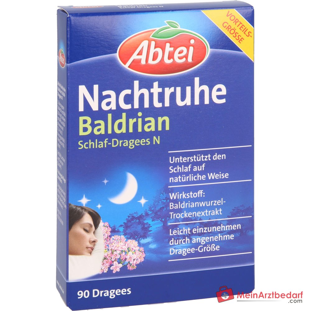 Abtei Nachtrust Valeriaan Valeriaanwortel Droogextract Slaap-Dragees N, 90 st.